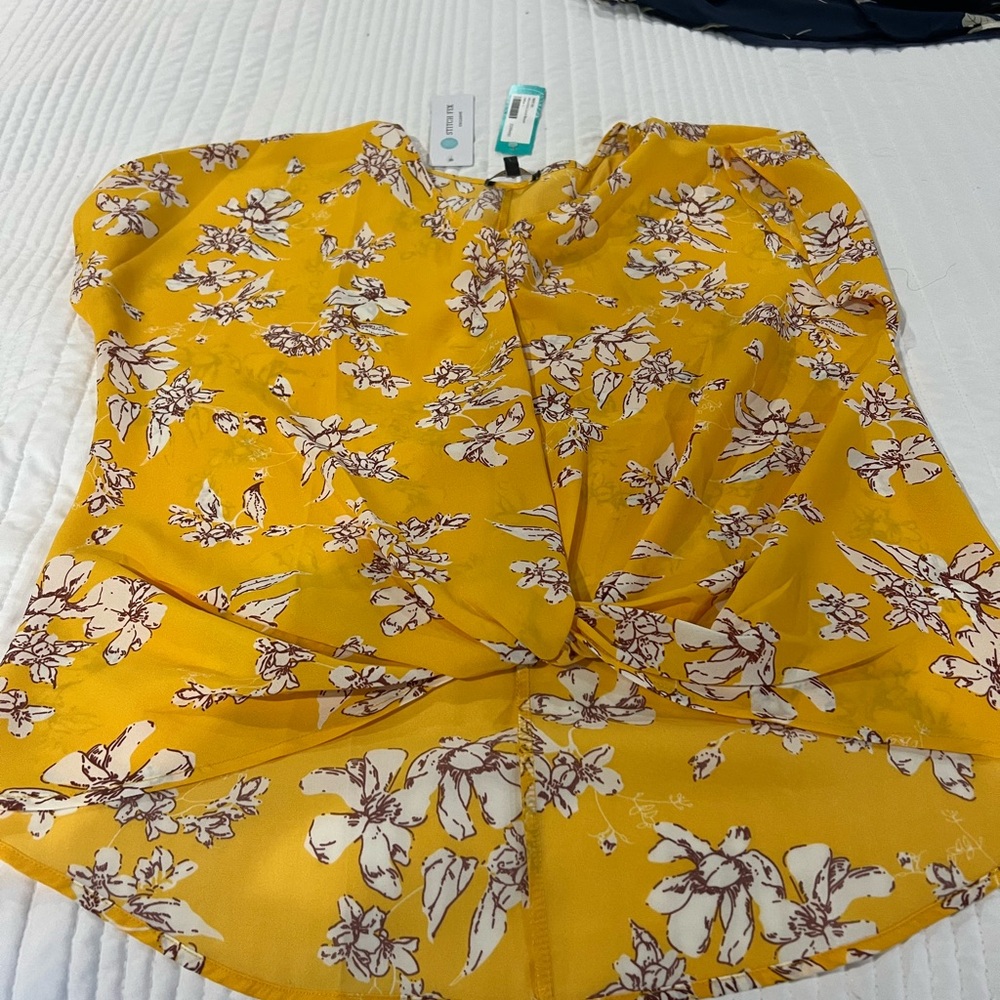 Gold floral top